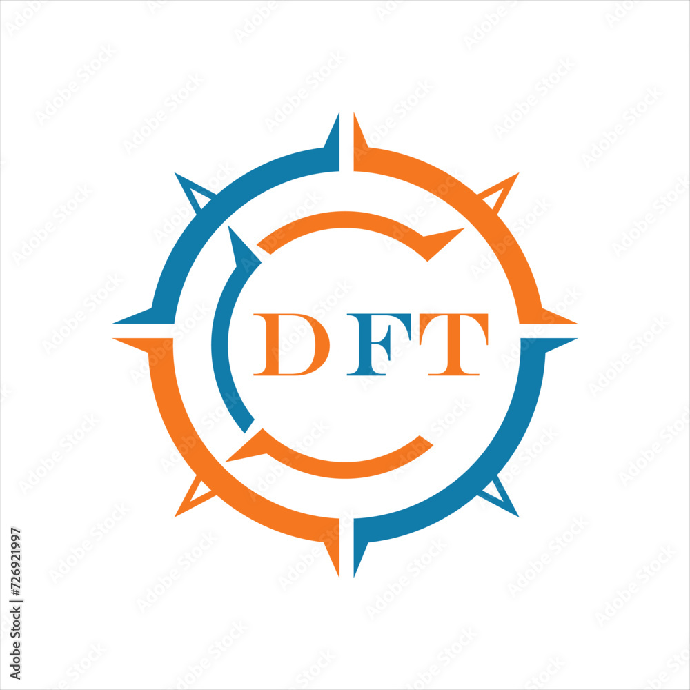 DFT letter design. DFT letter technology logo design on a white ...