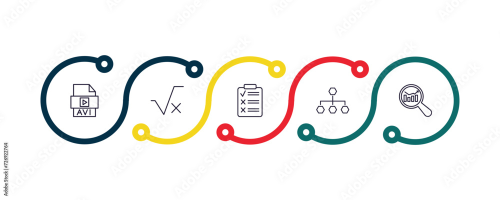 outline icons collection with infographic template. linear icons from ...