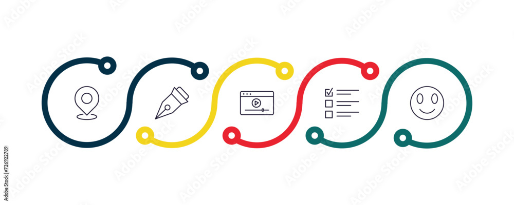 outline icons collection with infographic template. linear icons from ...