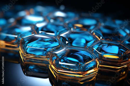 Abstract Glass Background of Hexagons