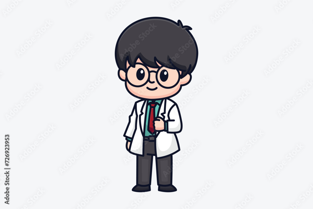  Cute Doctor Cartoon Character Illustration