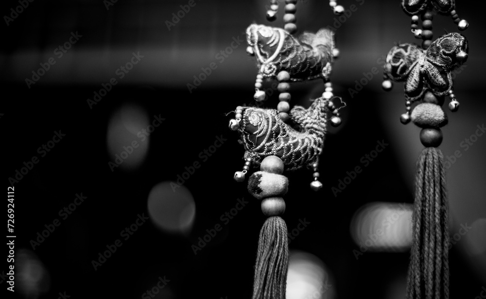 Obraz premium black and white Empty alley amidst buildings in city,High angle view of buildings in city against clear sky,Illuminated buildings against sky at night with moon