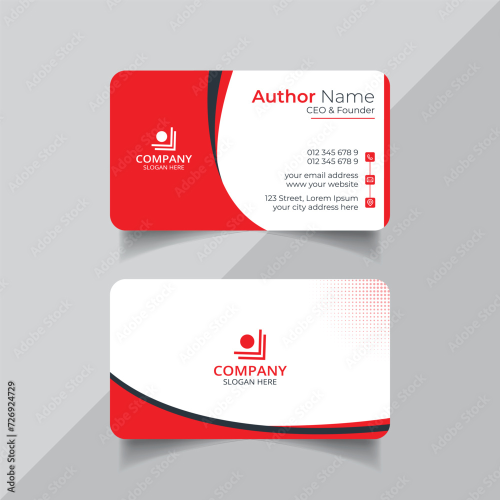 Vector clean style modern business card template or visiting card design Vector clean style modern business card template or visiting card design