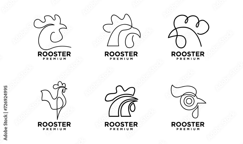rooster line outline monoline logo vector icon illustration rooster line outline monoline logo vector icon illustration