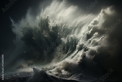 stormy sea with large waves