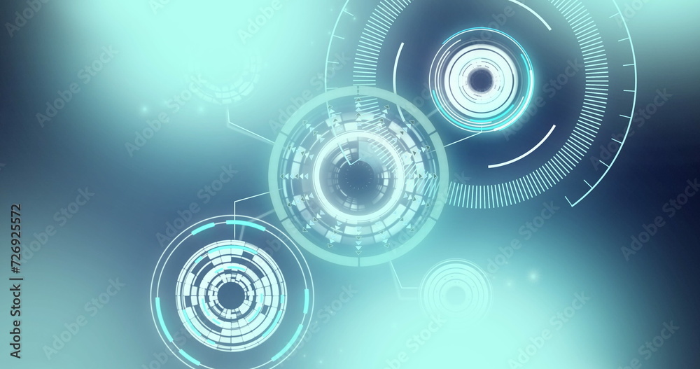 Image of scopes scanning and data processing over digital screen