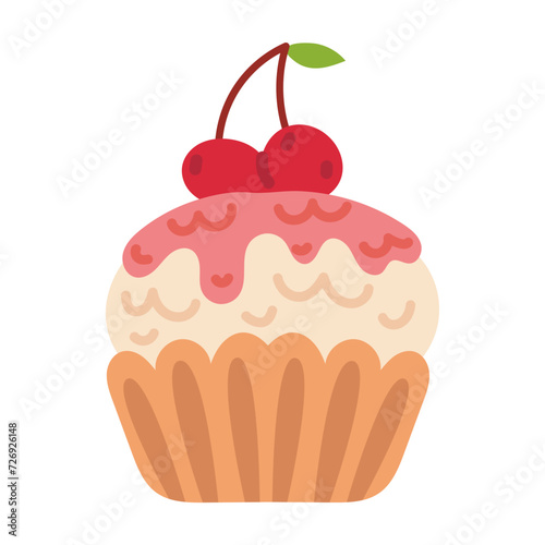 beautiful sweet cupcake vector