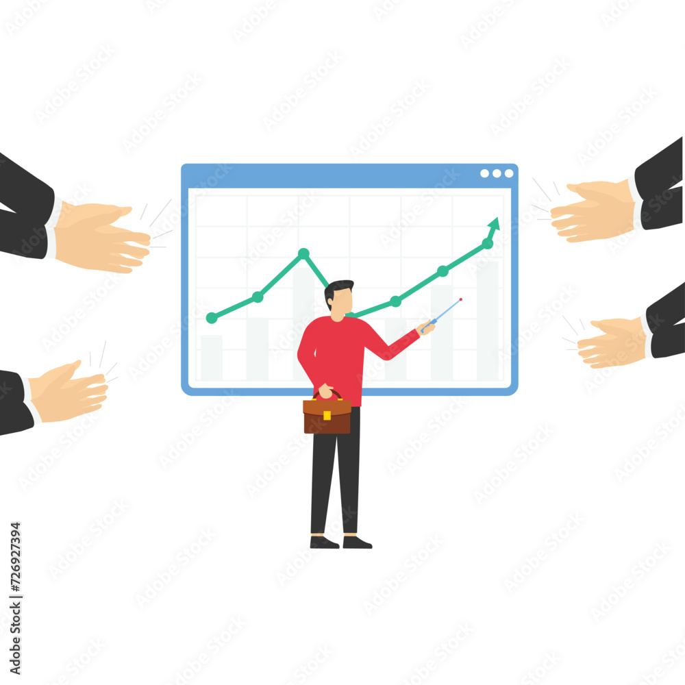 Clapping hand compliment for the great businessman, Vector illustration design concept in flat style
Clapping hand compliment for the great businessman, Vector illustration design concept in flat style