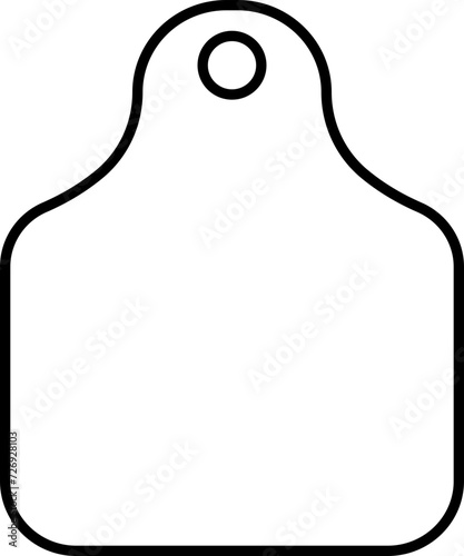 Cow Tag icon. Ear tag sign beefs symbol. Ear tag for cattle. Black linear identification editable stock for farm animals on transparent background. Earmark mockup for livestock Vector illustration.