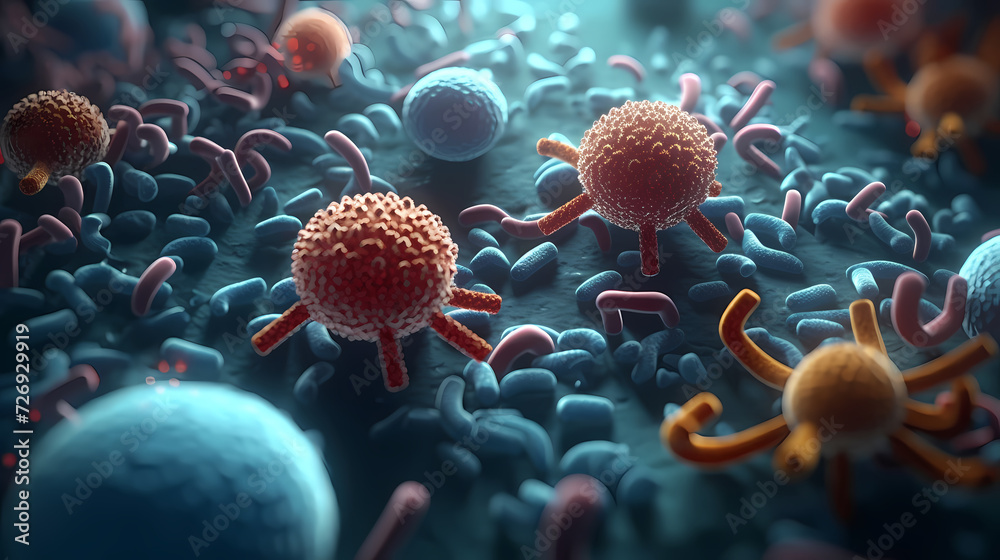 Macroscopic observation of organisms bacteria and cells and viruses ...