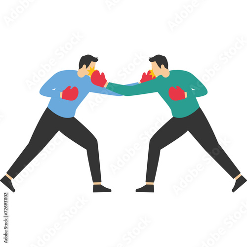 Confrontation with business competitors, Vector illustration design concept in flat style