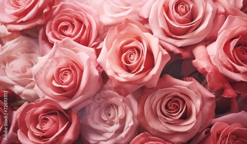Beautiful pink roses  valentine day background template