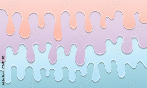 dripping liquid with sweet pastel colors in vector