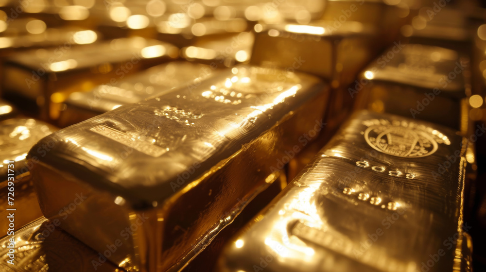 Gold bars in a stack. Financial and investment concept Gold bars in a stack. Financial and investment concept