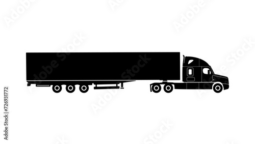 truck profile, black isolated silhouette