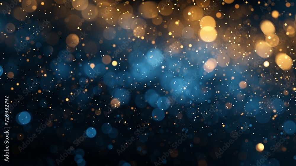 Obraz premium a distinctive background featuring dark blue and gold particles