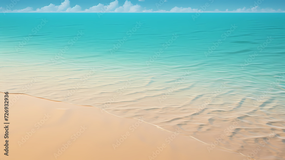 Aerial view of beautiful beach, simple, calm composition in clear blue Aerial view of beautiful beach, simple, calm composition in clear blue