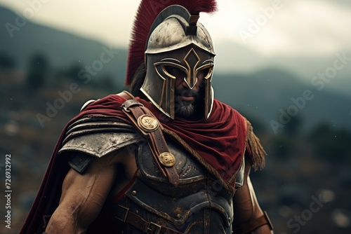Spartan warrior with helmet