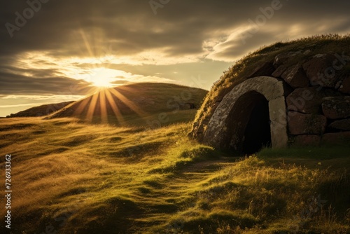 poignant image of Viking tombs photo