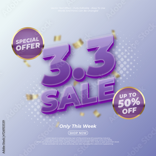 Mega sale up to 50 off promotion 3 march shopping day banner
