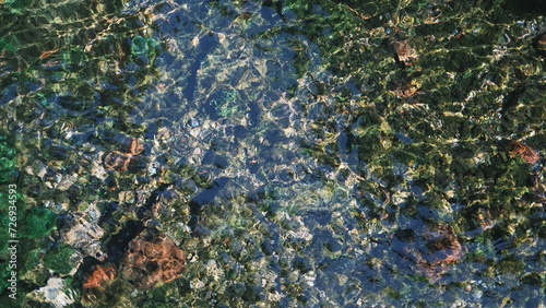 fresh, clear spring water viewed from above / top down