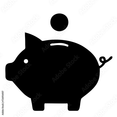 piggy bank on black