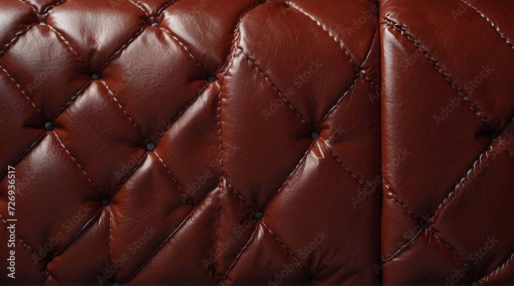 Premium luxury red leather surface texture background from Generative AI