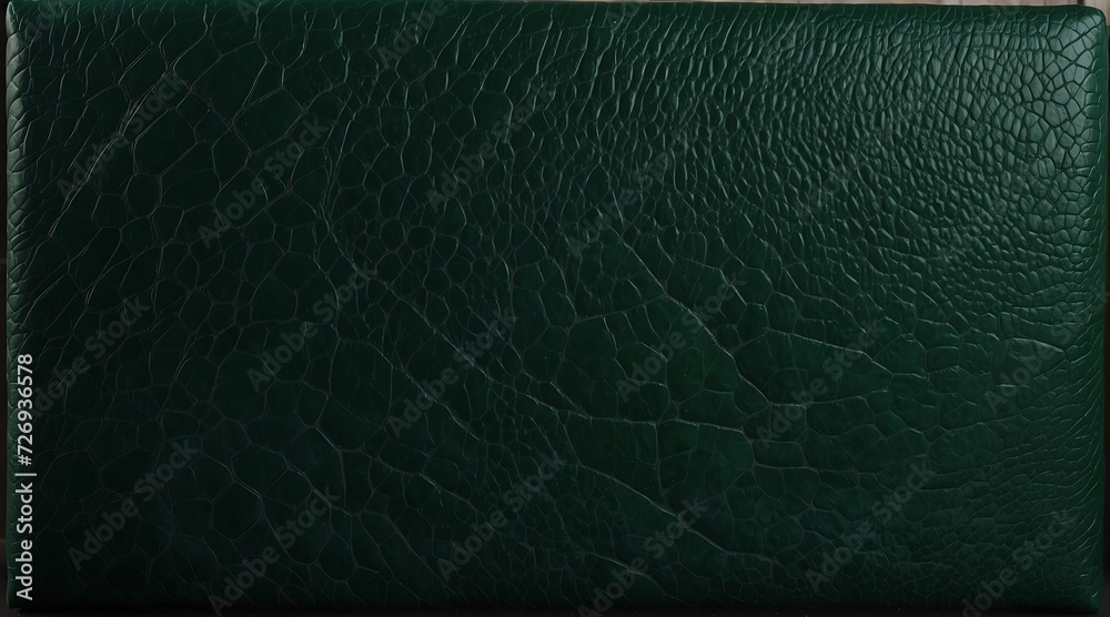 Premium luxury dark green leather surface texture background from Generative AI