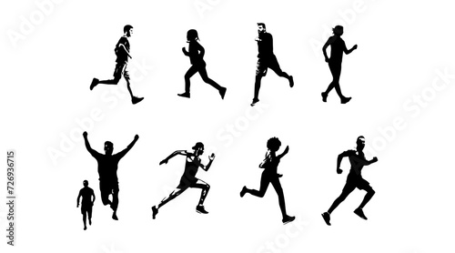 vector illustration of running athlete silhouette