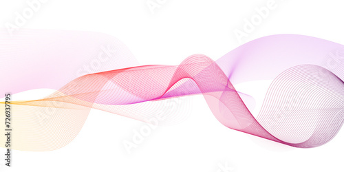 Abstract wave element for design. Digital frequency track equalizer. Stylized line art background. Vector illustration. Wave with lines created using blend tool. Curved wavy line, smooth stripe.