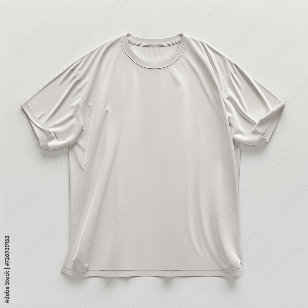 White and plain t-shirt mock up isolated on white bg, 3D render, , Generative AI White and plain t-shirt mock up isolated on white bg, 3D render, , Generative AI