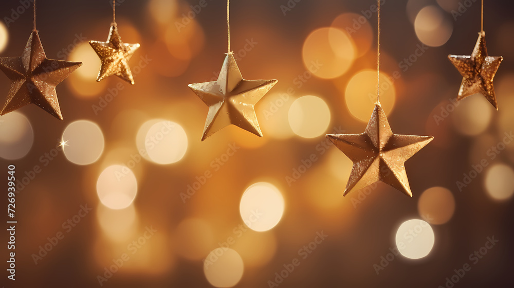 Holiday decorative border, festive background with festive star decoration Holiday decorative border, festive background with festive star decoration