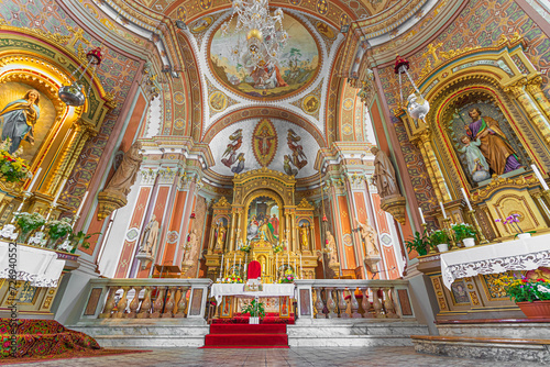 High altar of Parish Church of Saint Ulrich in Ortisei. South Tyrol, Italy photo