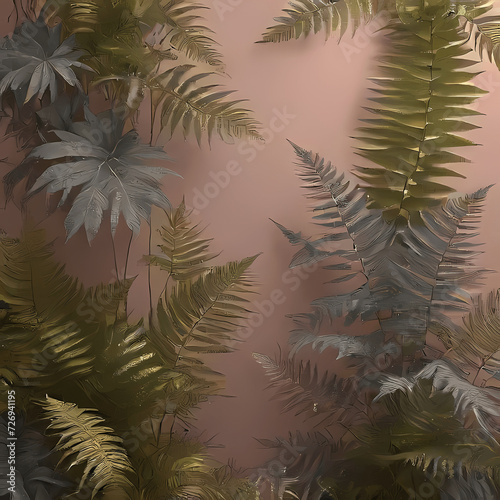 backgrounds with botanical ferns and leaves