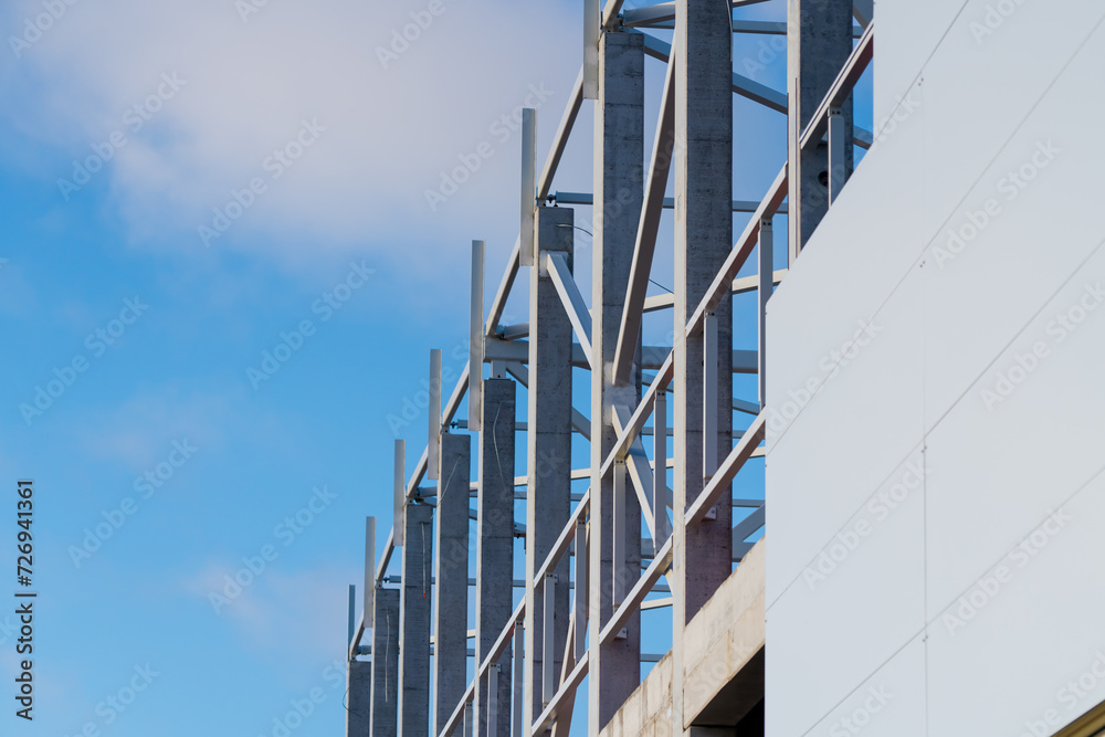 Sandwich panel warehouse being built Sandwich panel warehouse being built