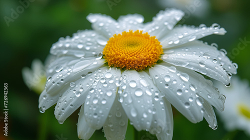 Daisy flower with rain drops  generative ai