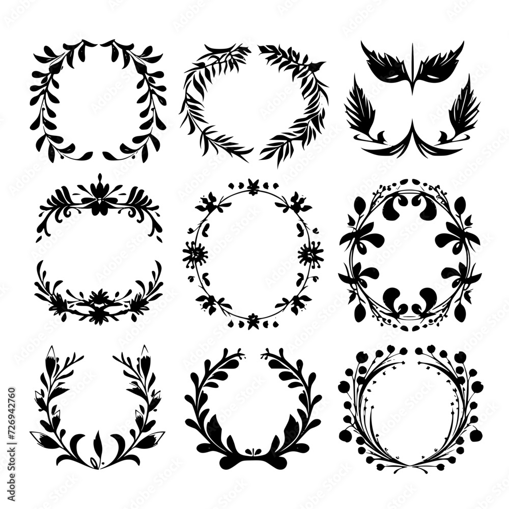 wreath svg, wreath png, wreath frame, frame svg, frame illustration, wreath illustration, frame, vector, vintage, floral, design, decoration, pattern, ornament, border, illustration, flower, ornate,