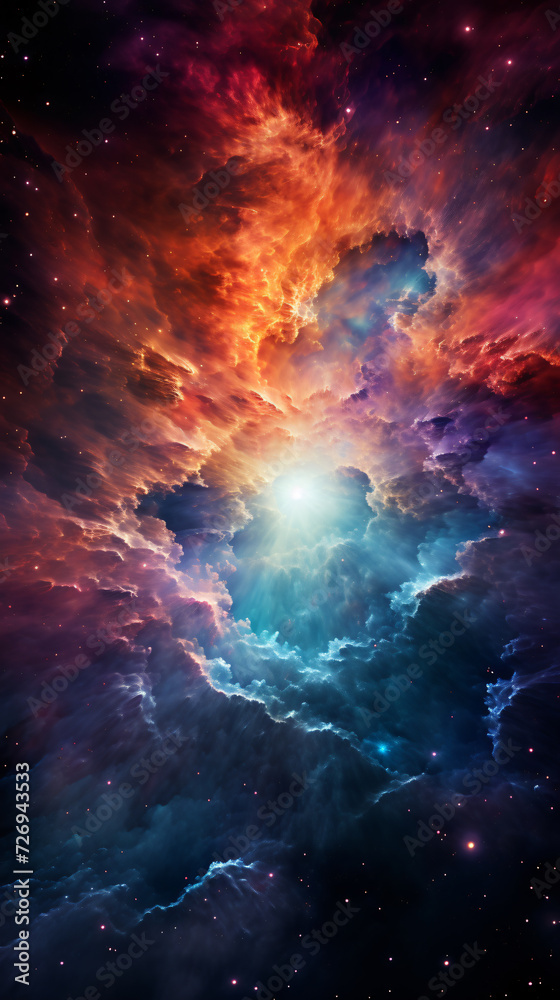 Fototapeta premium a mesmerizing display of cosmic fireworks in the black sky. Generative AI