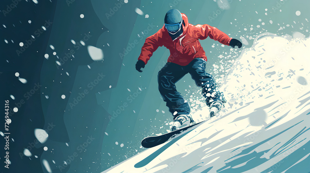 man playing snowboard vector 
