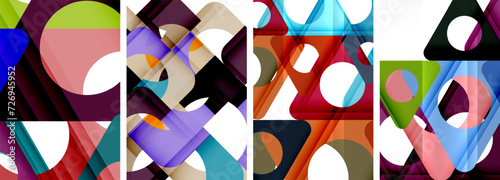Abstract background set, showcasing a dynamic interplay of triangles. Fusion of modern design and geometric allure