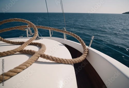 Luxury yacht tackle during the ocean voyage