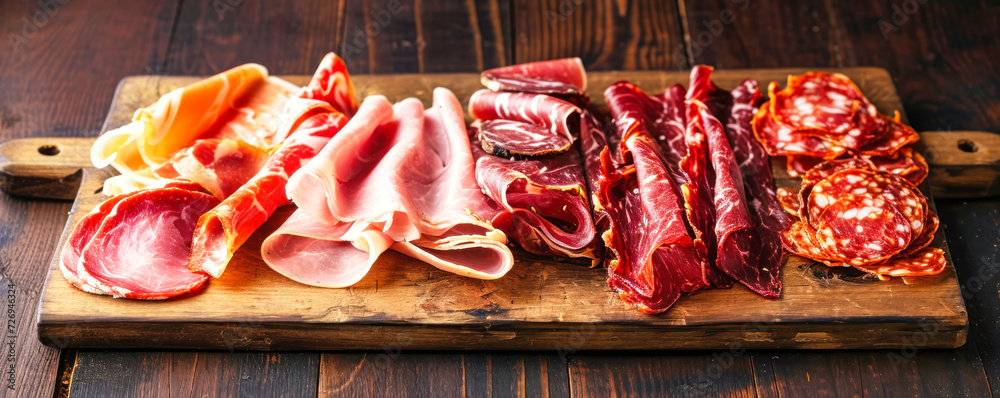Variety of Meats Displayed on a Table Variety of Meats Displayed on a Table