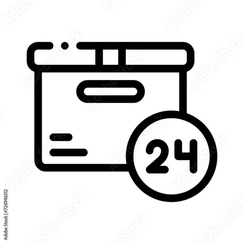 24 hours line icon