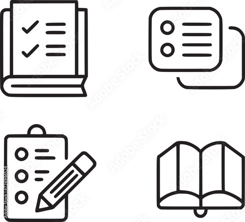 exam icon set vector design 