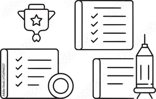 exam icon set vector design 