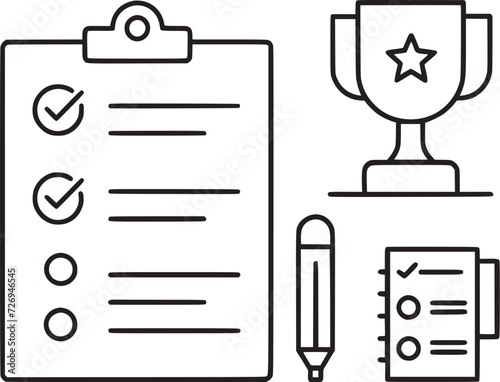 exam icon set vector design 