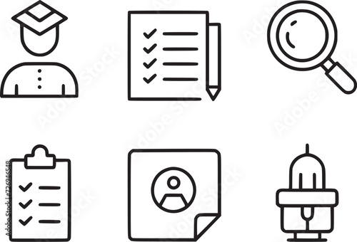 exam icon set vector design 
