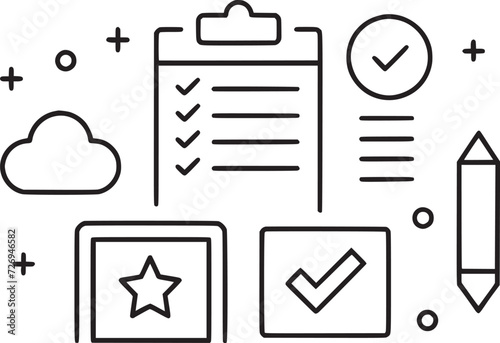 exam icon set vector design 