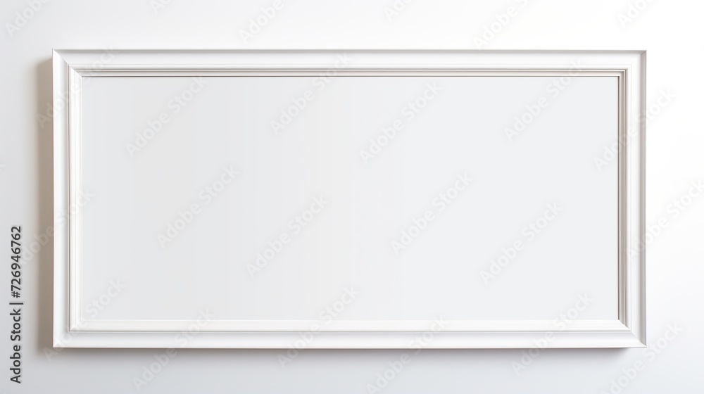 Blank white wooden photo frame white background. Interior decoration of the room. Blank white wooden photo frame white background. Interior decoration of the room.