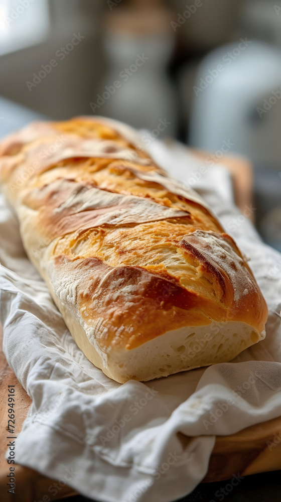 Fresh baked bread in the counter of a bakery Fresh baked bread in the counter of a bakery